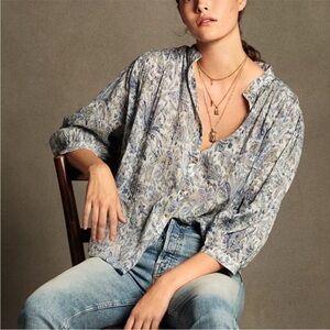 ANTHROPOLOGIE Pilcro The Tavi Buttondown Blouse XS